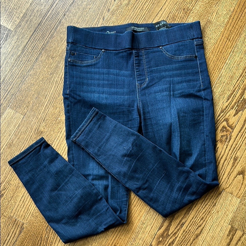 Liverpool Dark Blue Women's ankle skinny Jeggings